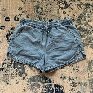 American Eagle Flow Jean Shorts w/ Elastic Waist & Tie